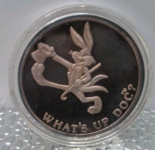 One Troy Ounce Silver Bugs Bunny 50th Birthday .999 Warner Bros