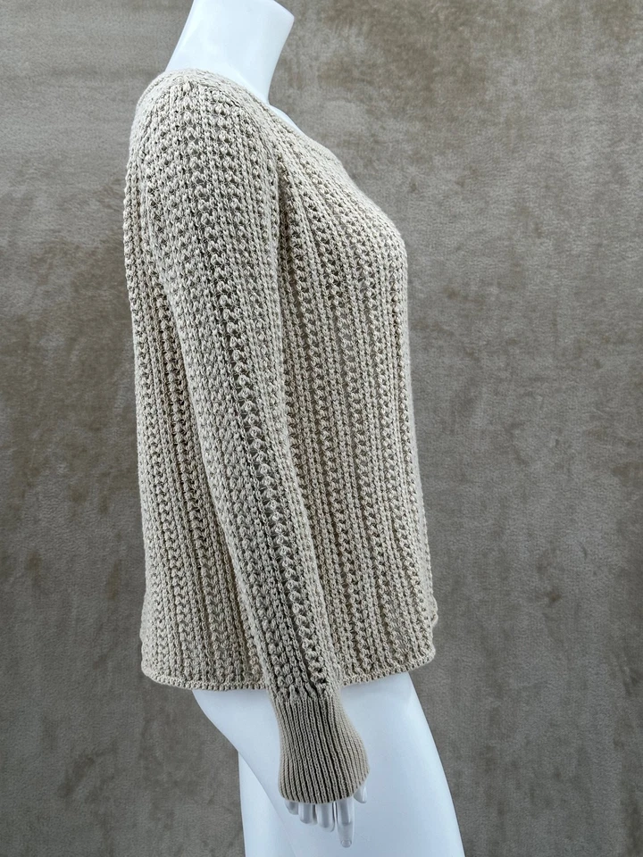 Suéter Calypso St Barth Mujer Pequeño Tejido Abierto Varinka Arena Bronceado Playa Neutro Foto 4 de 4