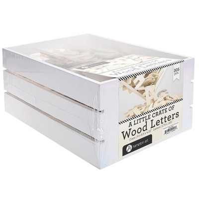 Large Crate of Wood Letters 305 Piece Set, Unfinished Wooden Letters for Craf...