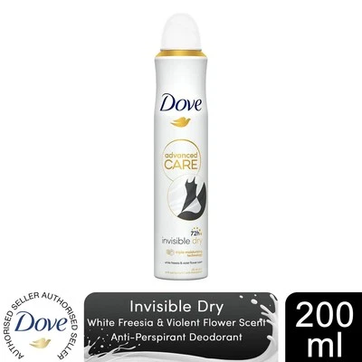 Dove Advanced Care Antiperspirant Deodorant Spray 72H Invisible Dry, 200 ml
