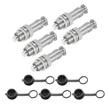 5Pcs 7 Pin Aviation Connector 300V 5A 16mm Metal Circular Connectors, Silver