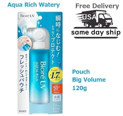 Biore UV Aqua Rich Watery Essence SPF50+ PA++++ 120ml POUCH  FAST US SHIP