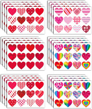 32 Sheets Heart Stickers, 384 Pcs Valentines Day Stickers for Kids, 48 Designs