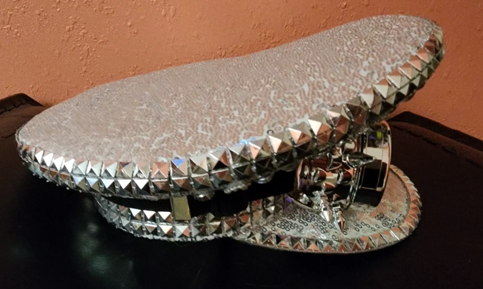 COSDREAMER Mujer Burning Man Lentejuelas Sombrero Festival Militar Capitán Sombreros con Go Foto 4 de 4