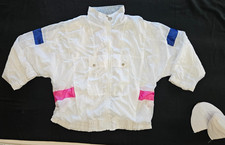Rafael Vtg 80's Silk Women's Track suit/Leisurewear Shoulder pads 2-pc set