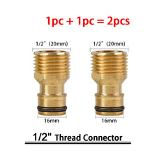 1Sets Garden Hose Quick Connect Water Hose Fitting, 3/4 Inch 1/2 Inch Brass BSP