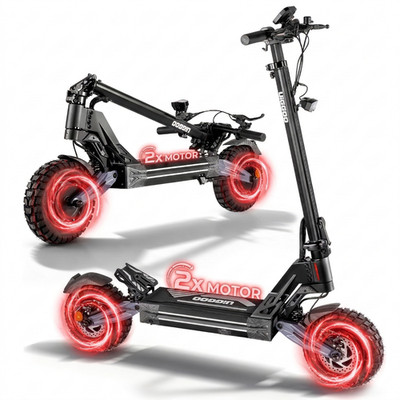 EOEOTWO 4000W Dual Motor Electric Scooter for Adults 45MPH 11''Off Road Tire