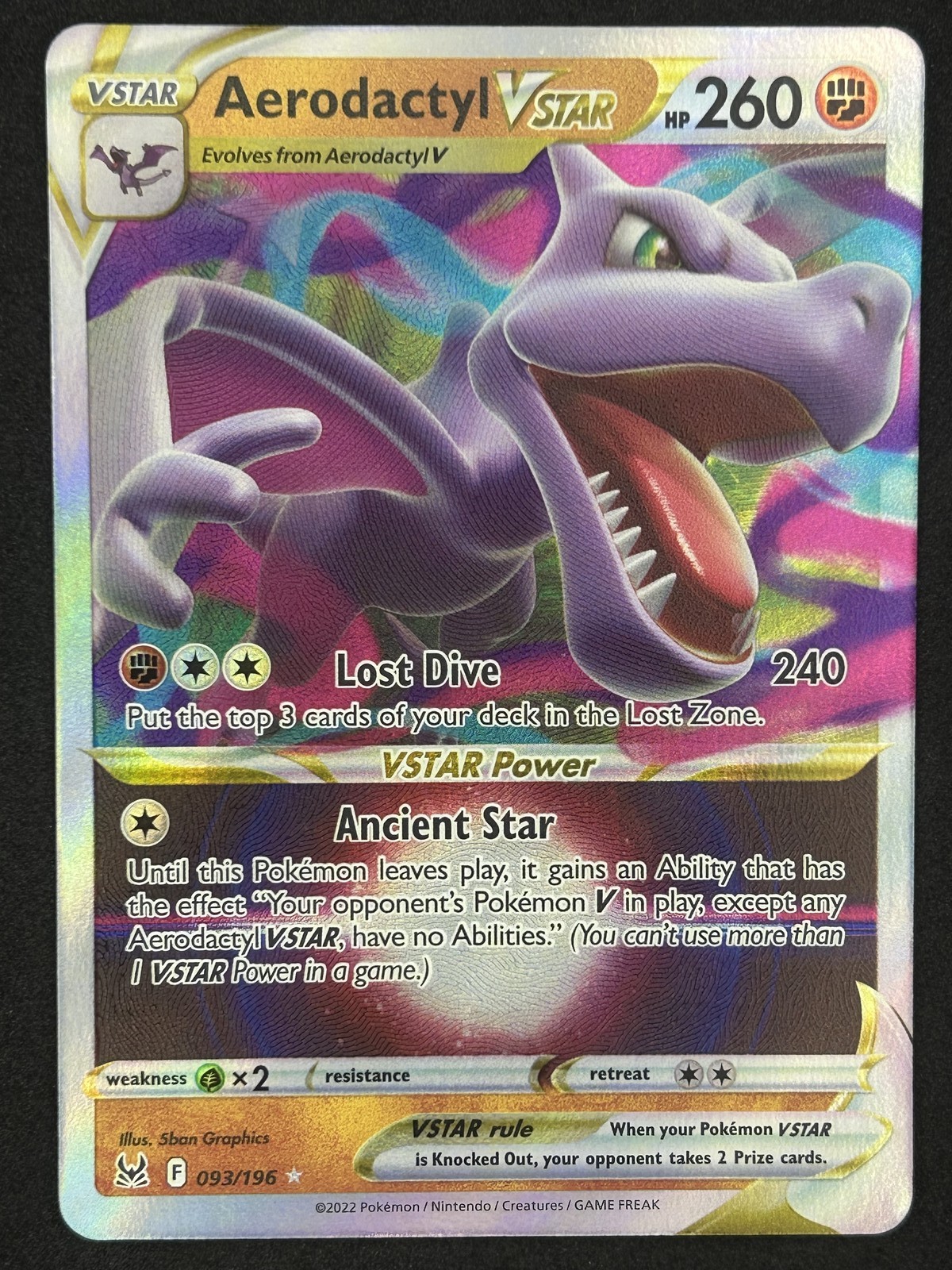 Aerodactyl VSTAR Ultra Rare SWSH11: Lost Origin 093/196 ⭐ NM ⭐
