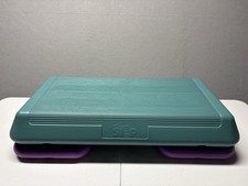 Vintage The Step Original Aerobic Platform Green Purple Stepper with Risers