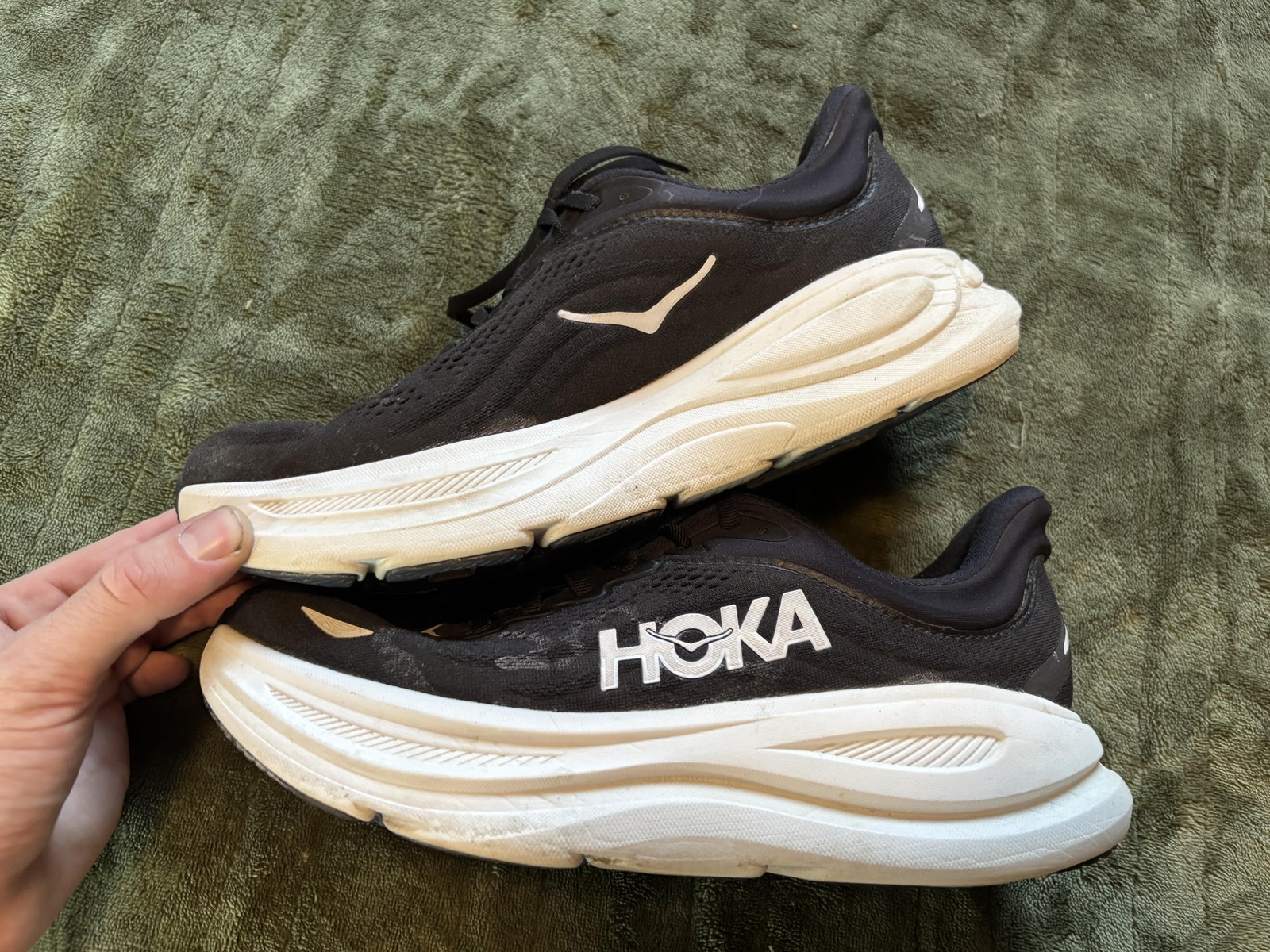 Hoka One One Bondi 3 Shoes Womens Size 9 Black Running Sneakers Low Top