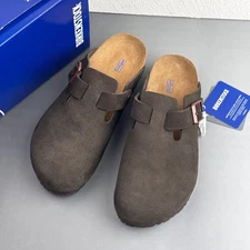 Birkenstock Boston Mocha Suede Leather Soft Footbed Clogs Shoes EU 37-45