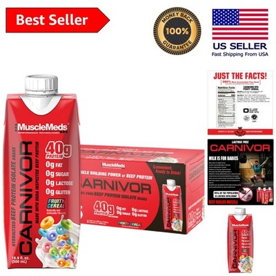 Carnivor RTD Protein - Halal Certified, 40g Clean Beef Protein Shake, 16.9 fl oz