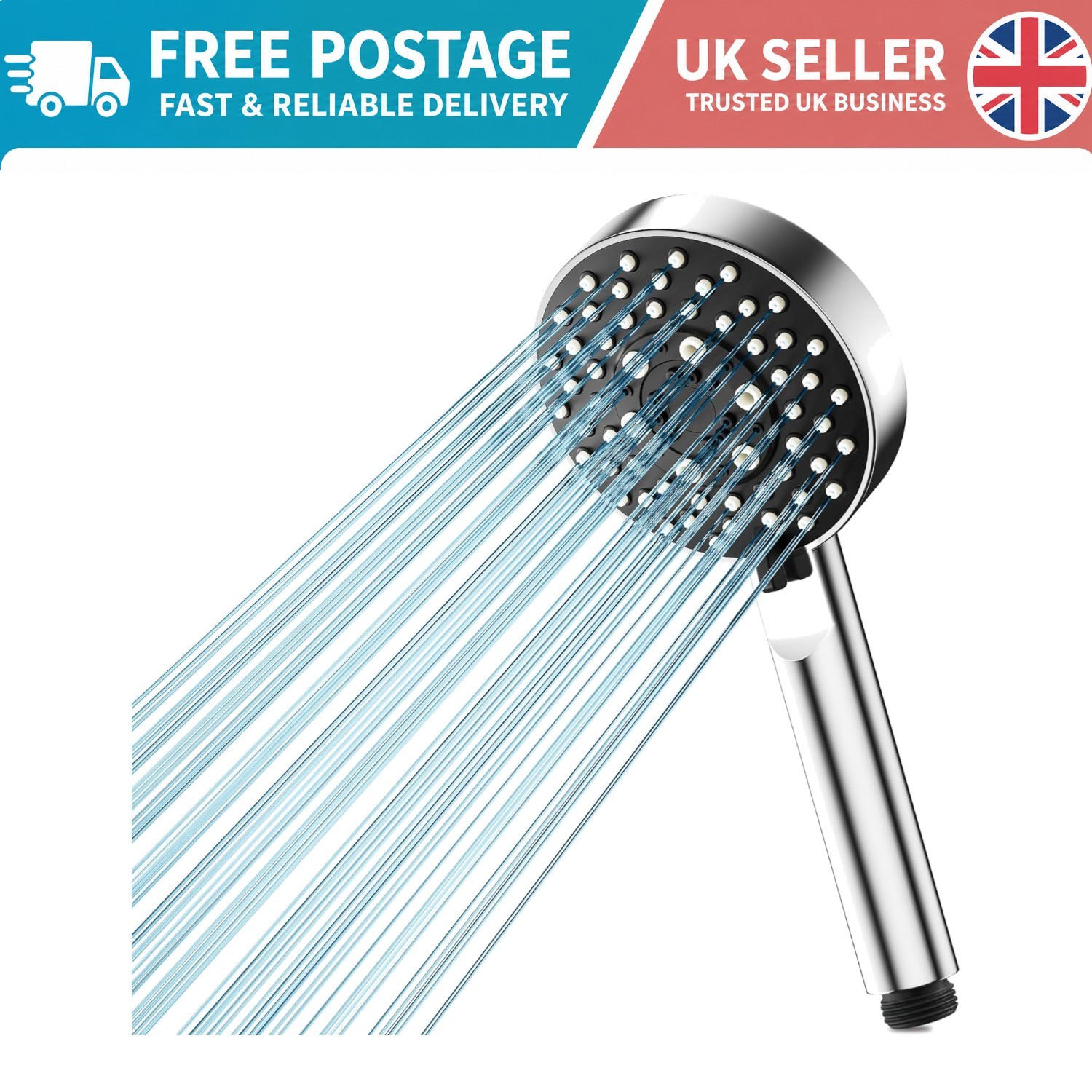 Turbocharged 5-Mode High Pressure Shower Head