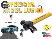 For All Pontiac Cars Steering Wheel Lock Twin Hooks Yellow Strong Build
