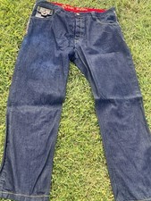 CROWN HOLDER Embroidered Baggy Jeans Mens 44 Y2K Urban Hip Hop Wide Legs