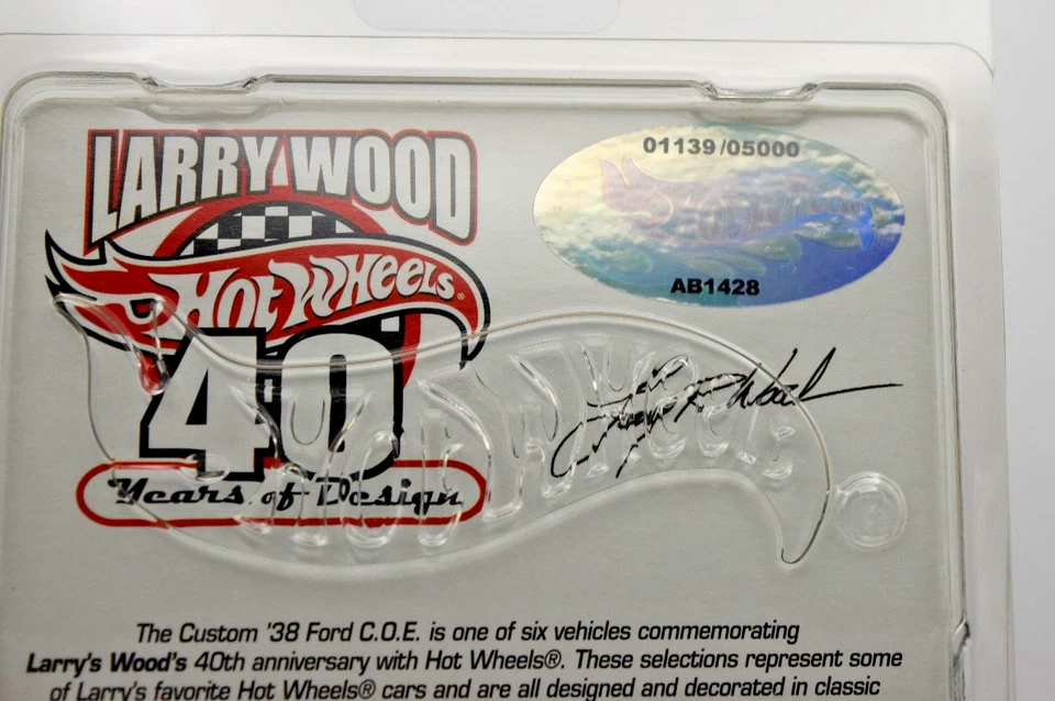 HOT WHEELS Larry Wood 40 Years Design Real Riders '38 Ford COE #1139/5000 LOW# - Image 3 of 3