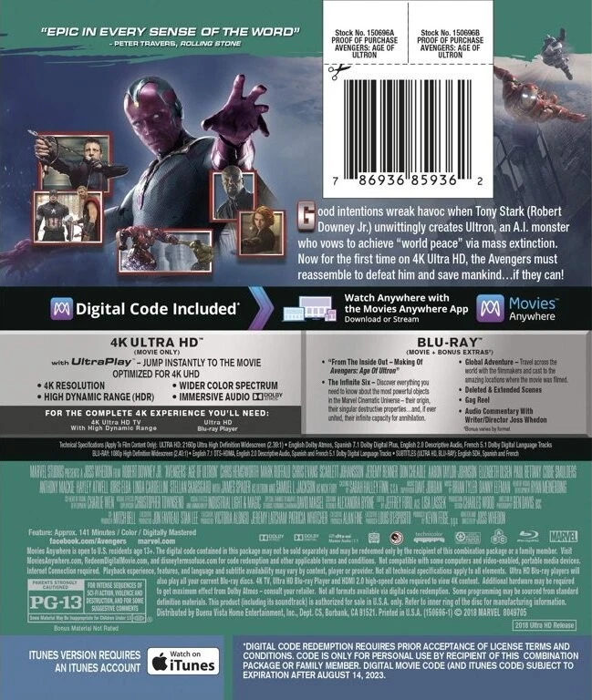 The Avengers: Age of Ultron (4K / Blu-ray + Digital) New Foto 2 de 3