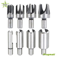 8Pack Carbon Steel Drill Bit Set Wood Plug Hole Cutter Dowel Maker