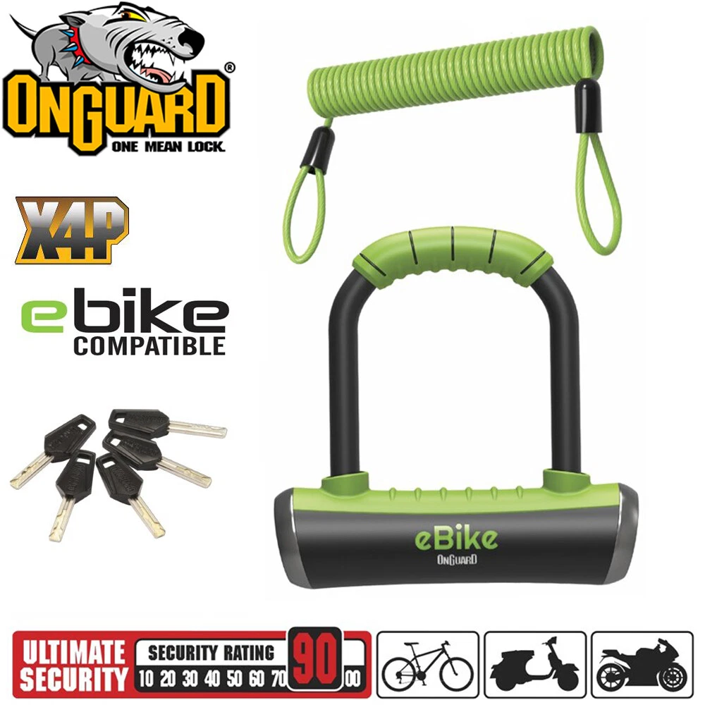 OnGuard Pitbull Mini Shackle E Bike U Lock w Keys 14cm x 9cm x