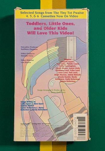 Kids' Praise Presents Tiny Tot Pwaise Colors (1993 VHS) Rare 90s Maranatha Tape - Imagen 3 de 8