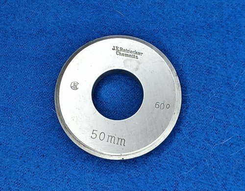 Vintage J.E. Reinecker Chemnitz Metric Mircometer 50-75 mm W/ 50mm Ring Gauge - Picture 8 of 12