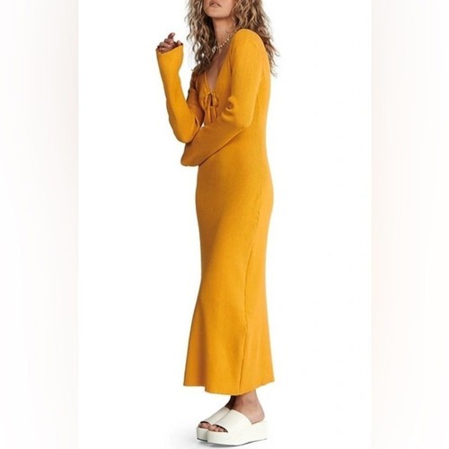 Charlie Holiday Mahalia Strickkleid golden neu mit Etikett Damenkleid Größe Small - Bild 2 von 4
