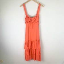 Privacy Please x Revolve Lucille Maxi Dress in Blood Orange Tiered Size XS NEW