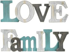 Decorative Wooden Cutout Word Sign Wall Art Decor,Freestanding Block Letter Sign