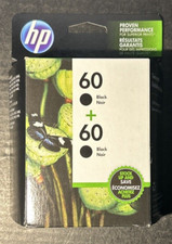 Genuine HP 60 Black Ink Cartridge - Twin Pack Exp Jan 2019