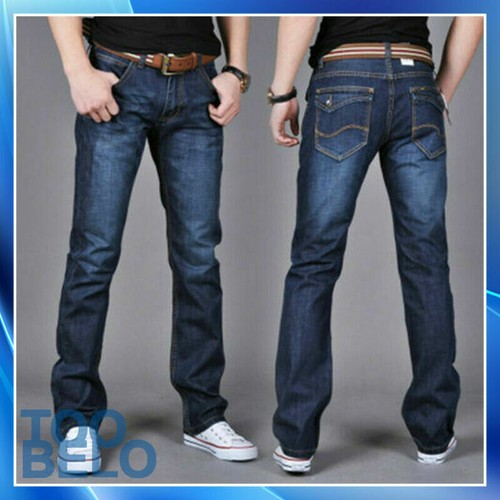 Pantalones Vaqueros De Moda Para Hombre Rectos Ajustados Cómodo Elastico  Casual | eBay