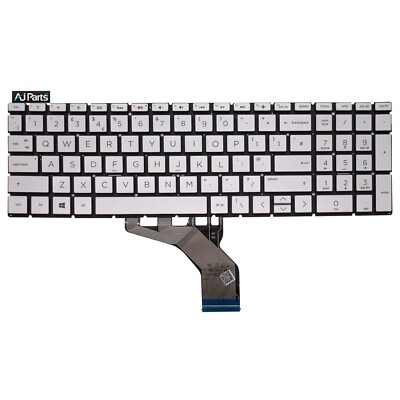 Ersatztastatur silber UK Hintergrundbeleuchtung für HP PAVILION 15-CS2051NW Laptop