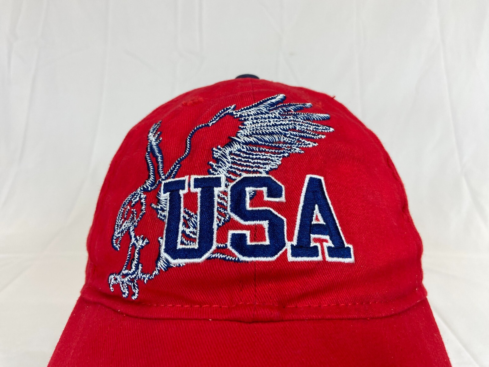 USA Eagle Baseball Cap Strapback Hat Red Canvas E… - image 2