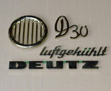 Satz messing Emblemen für Deutz D30 s Traktor Haubenrosette + Schriftzug 