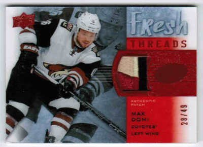 15/16 2015 UD ICE MAX DOMI FT-MD FRESH THREADS PATCH RED /49 ARIZONA COYOTES