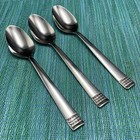 3 Cambridge 15 DOTS CIRCLES  Stainless SOUP SPOONS Flatware