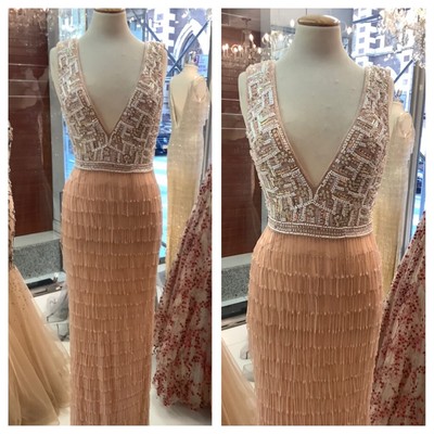 mac duggal fringe dress