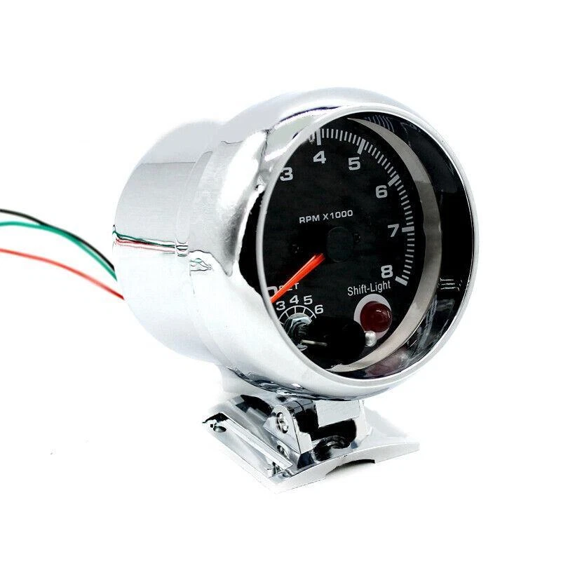 3.75" 7 Colors LED Auto Car Tachometer 0-8000 RPM for 4, 6 And 8 Cylinder Engine - Image 3 of 4