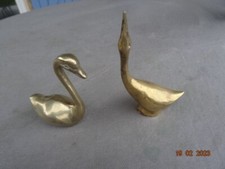 Porte bague  ou decoration  en laiton  ou  bronze  forme  oie et cygne ancien