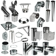 Edelstahl Schornstein Rohr Bogen Knie 45 90 Regenhaube T Stück Anschluss Putztür