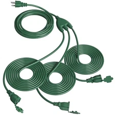 Outdoor Extension Cord With Multiple Outlets 15+10+10+10 45ft Total 25ft End T