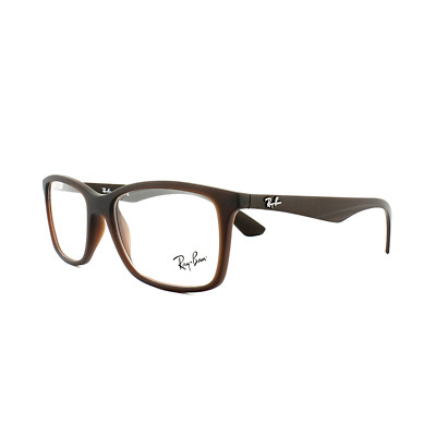 Ray Ban Eyeglasses Frames 7047 5451 Matt Transparent Brown Mens 54mm Ebay