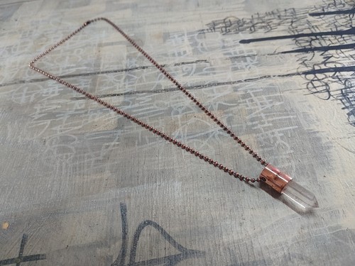 Herkimer Diamond Pendant Necklace Quartz Crystal - Orgonite Copper Jewellery - Picture 18 of 22