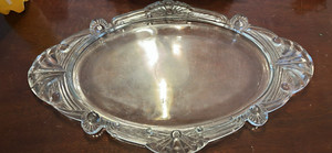 Vintage Glass Ornate Tray 