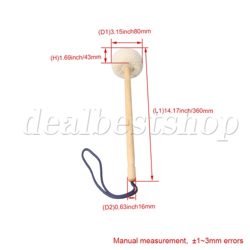 2 x Gong Mallet (80mm felt head) for Gong Instrument Lovers 16x360mm - Picture 2 of 2