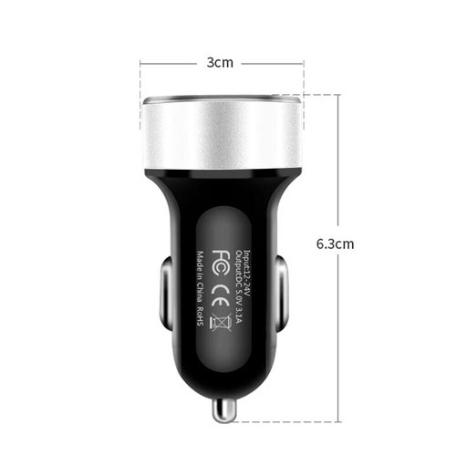 Dual USB Car Phone Charger Socket 12V Cigarette Lighter Power Adapter Plug Black - 第 10/24 張圖片