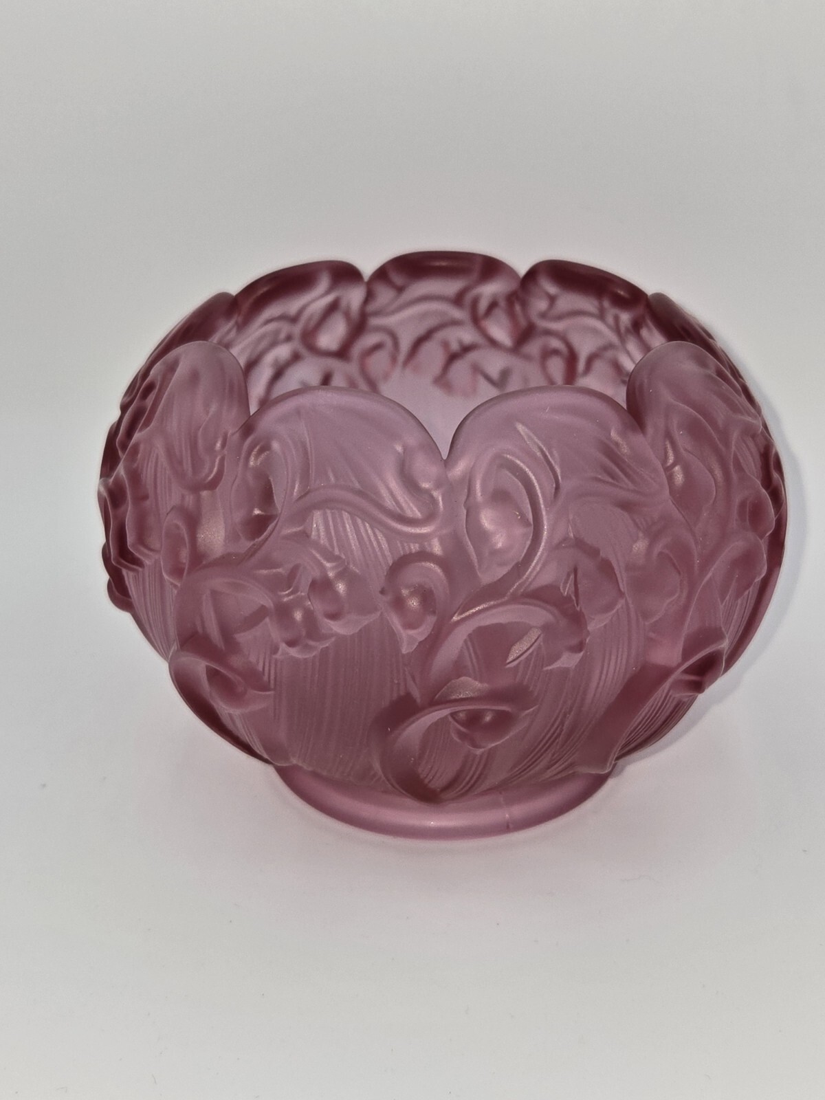 Fenton Rose Magnolia Pink Lily of The Valley Rose Bowl