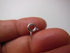 50x ITALIAN STERLING SILVER SPRING ROUND RING CLASP 6mm