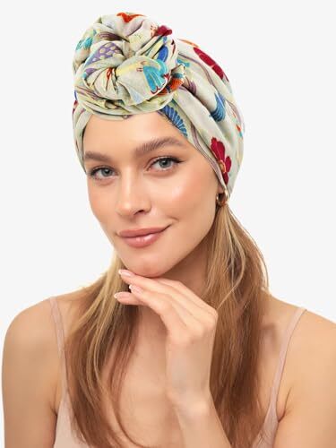 Scarfs for Women Lightweight Floral Birds Print Cotton Scarves and Wraps Cream - Picture 5 of 6