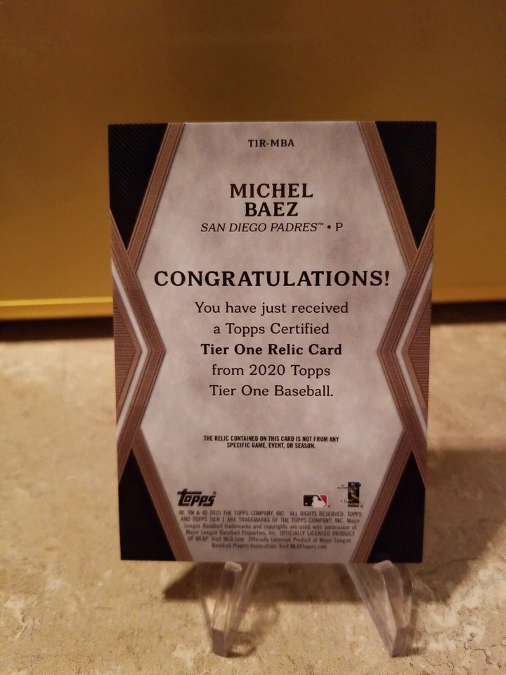 Michael Baez 2020 Topps Tier One 'Tier One' Rookie Jersey #136/395 - Padres - Image 2 of 2