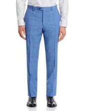 John Varvatos Star Usa L40103 Mens Blue Tonal Plaid Slim Fit Suit Pants Size 30